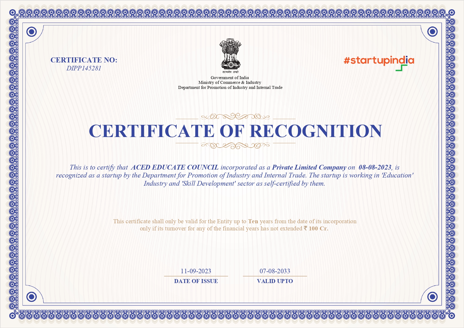 Certificate